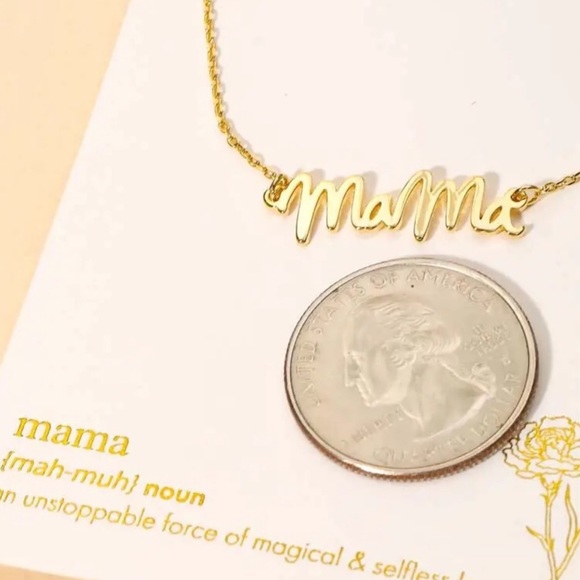 GOLD DAINTY ADJUSTABLE LENGTH “MAMA” NECKLACE - Picture 4 of 4